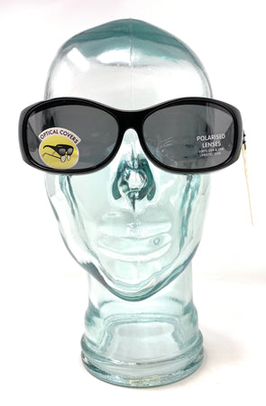 Sunglasses that fit over prescription glasses Polarised Optical Covers Black 163J