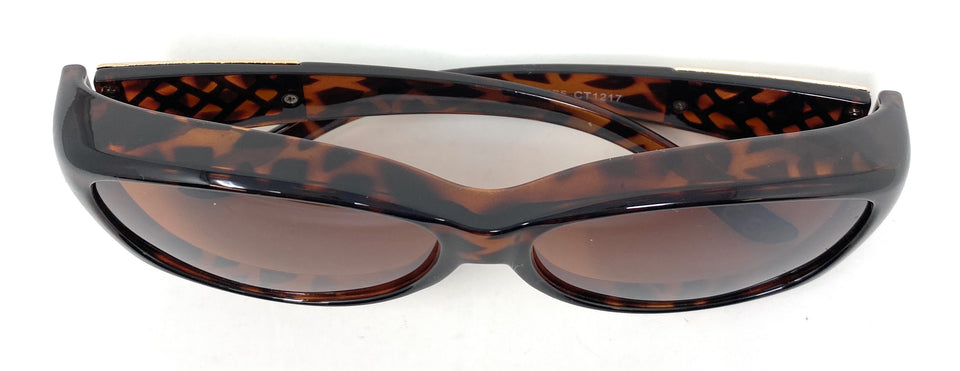 Sunglasses Optical Covers Polarised Brown with Gold Detail