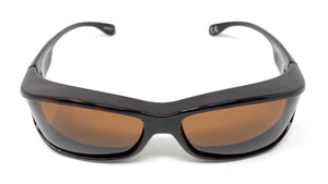 Solar Shield Sunglasses Polarised Optical Covers Over Spectacles BROWN 578 1