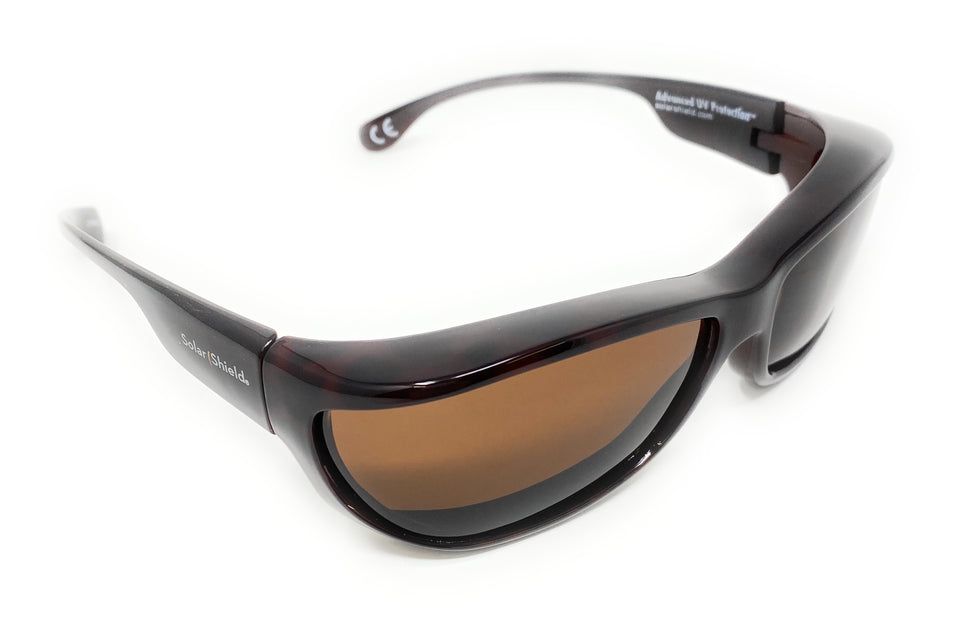 Solar Shield Sunglasses Polarised Optical Covers Over Spectacles BROWN 578 2
