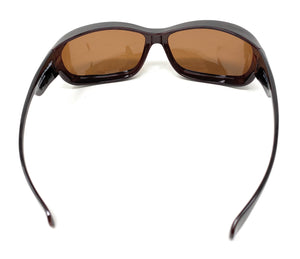 Solar Shield Sunglasses Polarised Optical Covers Over Spectacles BROWN 578 5