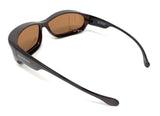 Solar Shield Sunglasses Polarised Optical Covers Over Spectacles BROWN 578 6