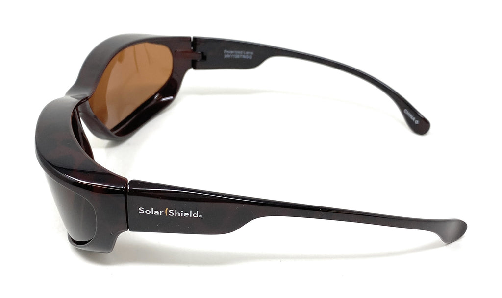 Solar Shield Sunglasses Polarised Optical Covers Over Spectacles BROWN 578 7