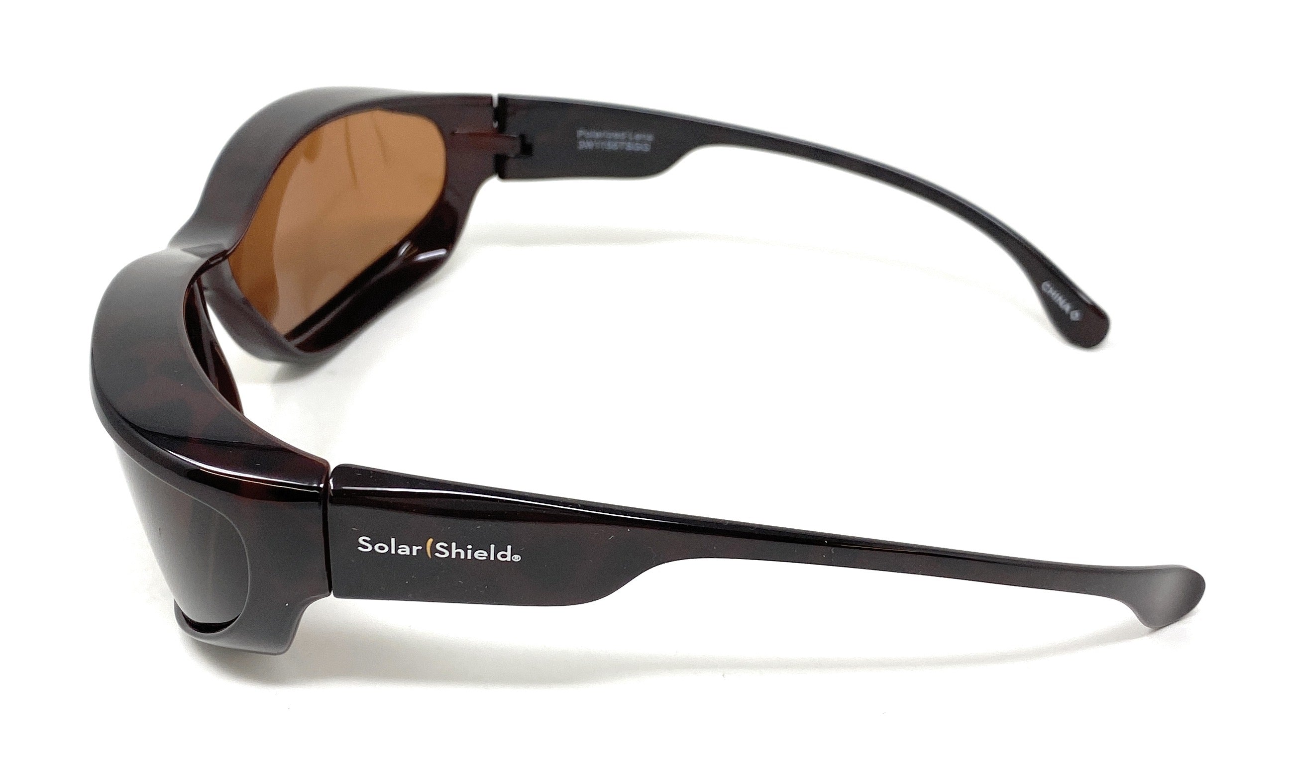 Solar Shield Sunglasses Polarised Optical Covers Over Spectacles BROWN 578 7