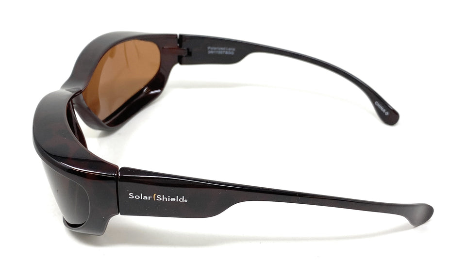 Solar Shield Sunglasses Polarised Optical Covers Over Spectacles BROWN 578 7