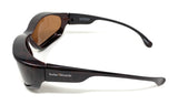 Solar Shield Sunglasses Polarised Optical Covers Over Spectacles BROWN 578 7