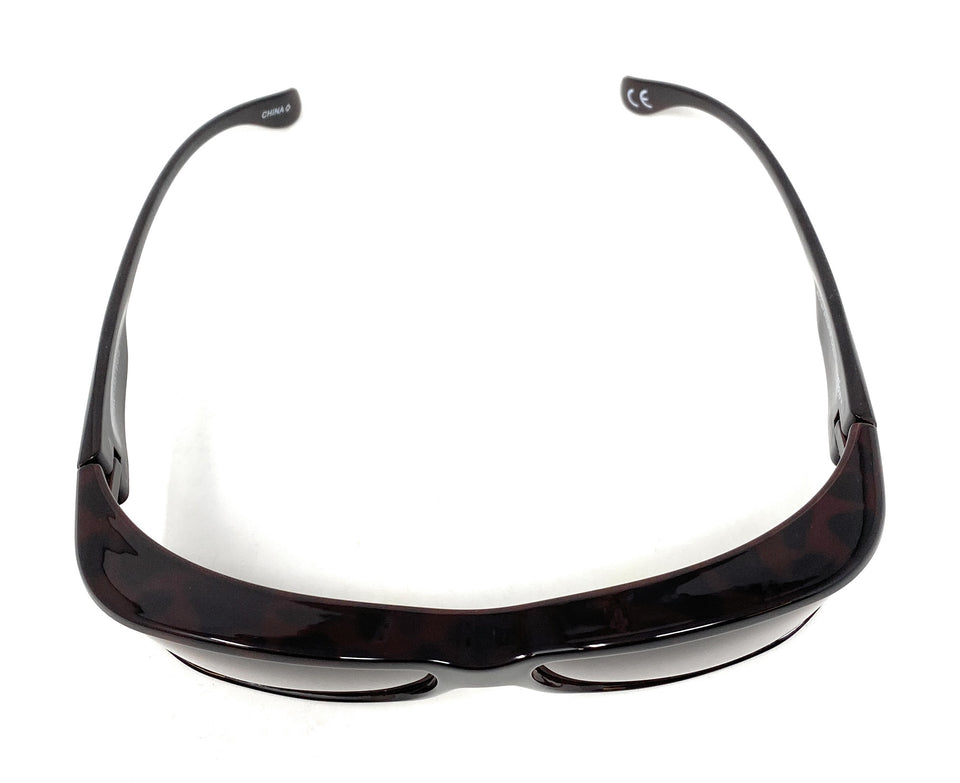 Solar Shield Sunglasses Polarised Optical Covers Over Spectacles BROWN 578 8
