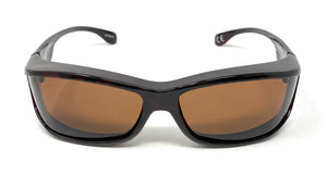 Solar Shield Sunglasses Polarised Optical Covers Over Spectacles BROWN 578 9