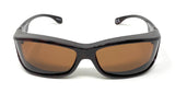 Solar Shield Sunglasses Polarised Optical Covers Over Spectacles BROWN 578 9