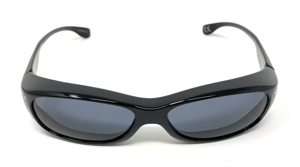 Polarised Optical Covers Over Spectacles BLACK with Diamond Effect Solar Shield 580 Full Front