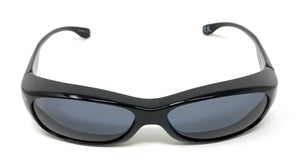 Polarised Optical Covers Over Spectacles BLACK with Diamond Effect Solar Shield 580 Full Front