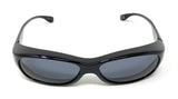 Polarised Optical Covers Over Spectacles BLACK with Diamond Effect Solar Shield 580 Full Front