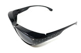 Polarised Optical Covers Over Spectacles BLACK with Diamond Effect Solar Shield 580 Side 3