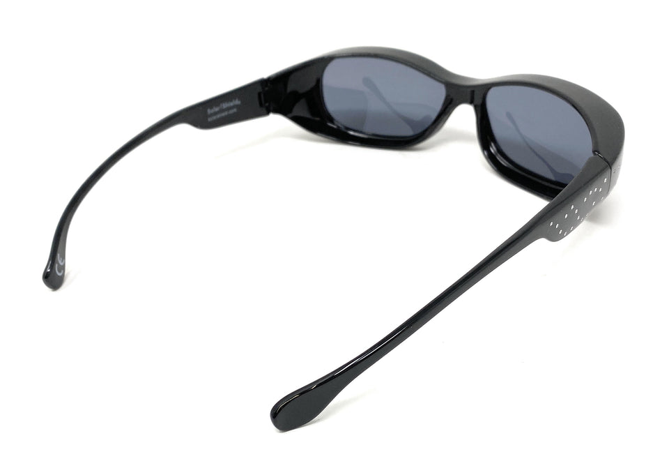Polarised Optical Covers Over Spectacles BLACK with Diamond Effect Solar Shield 580 Profile 2