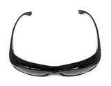 Polarised Optical Covers Over Spectacles BLACK with Diamond Effect Solar Shield Open