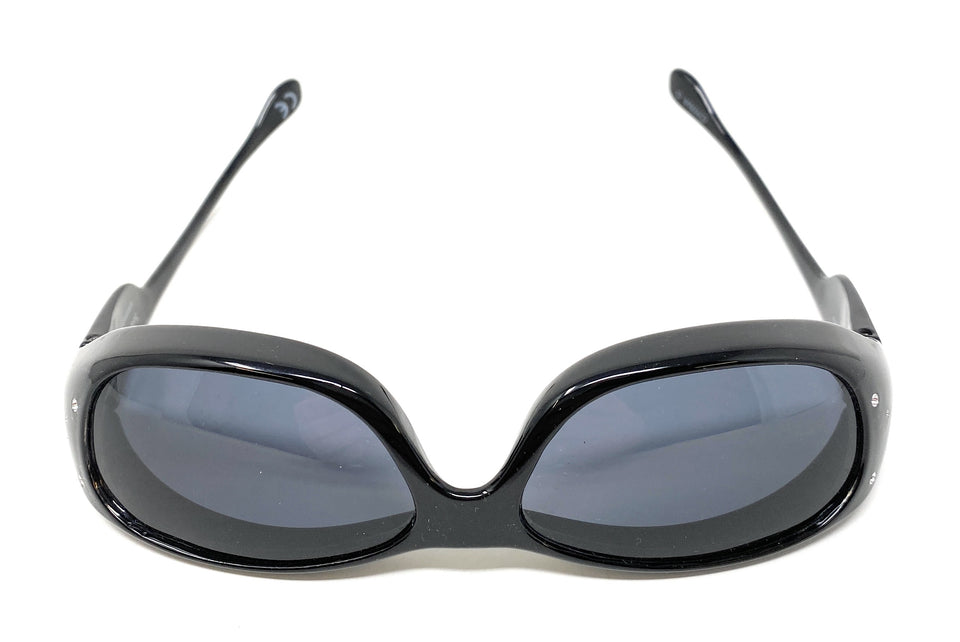 Polarised Optical Covers Over Spectacles BLACK with Diamond Effect Solar Shield 580 upside down