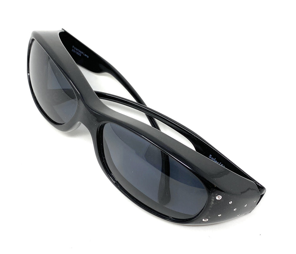 Polarised Optical Covers Over Spectacles BLACK with Diamond Effect