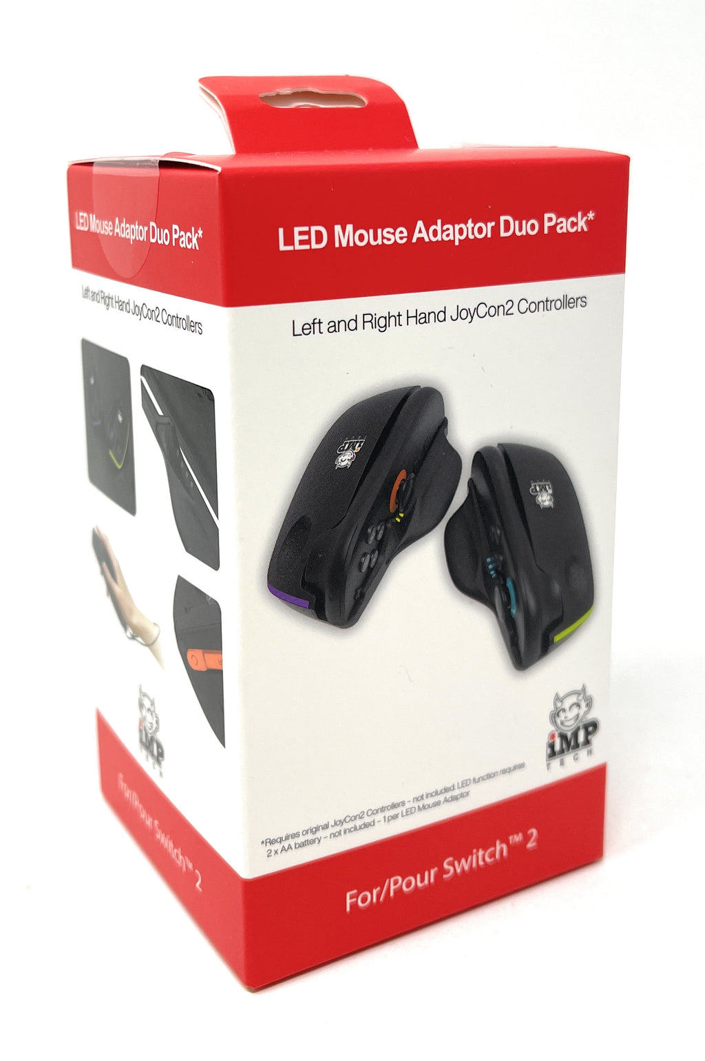 LED Mouse Adapter Duo Pack packaging with red and white design