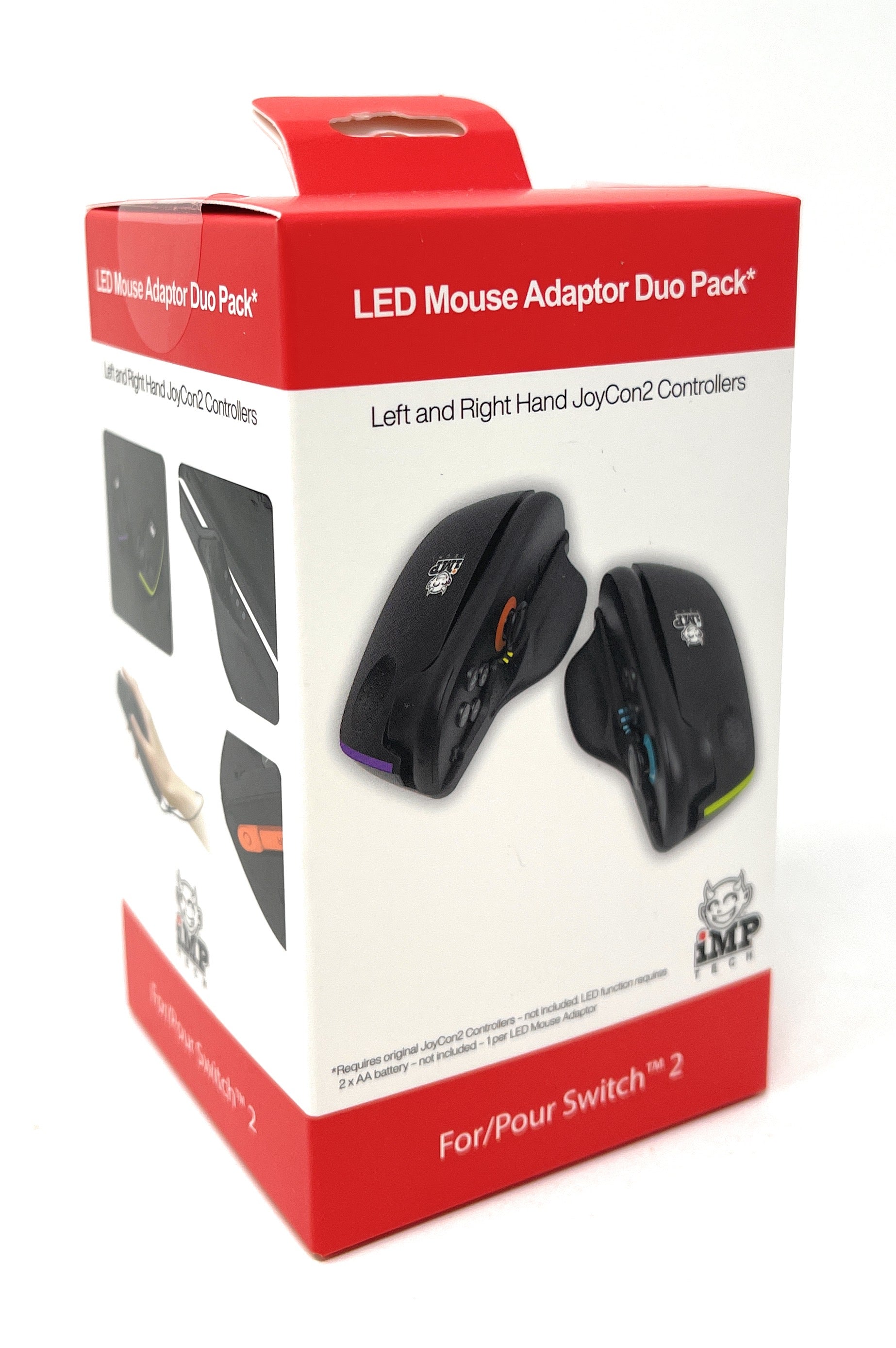 LED Mouse Adapter Duo Pack packaging with red and white design