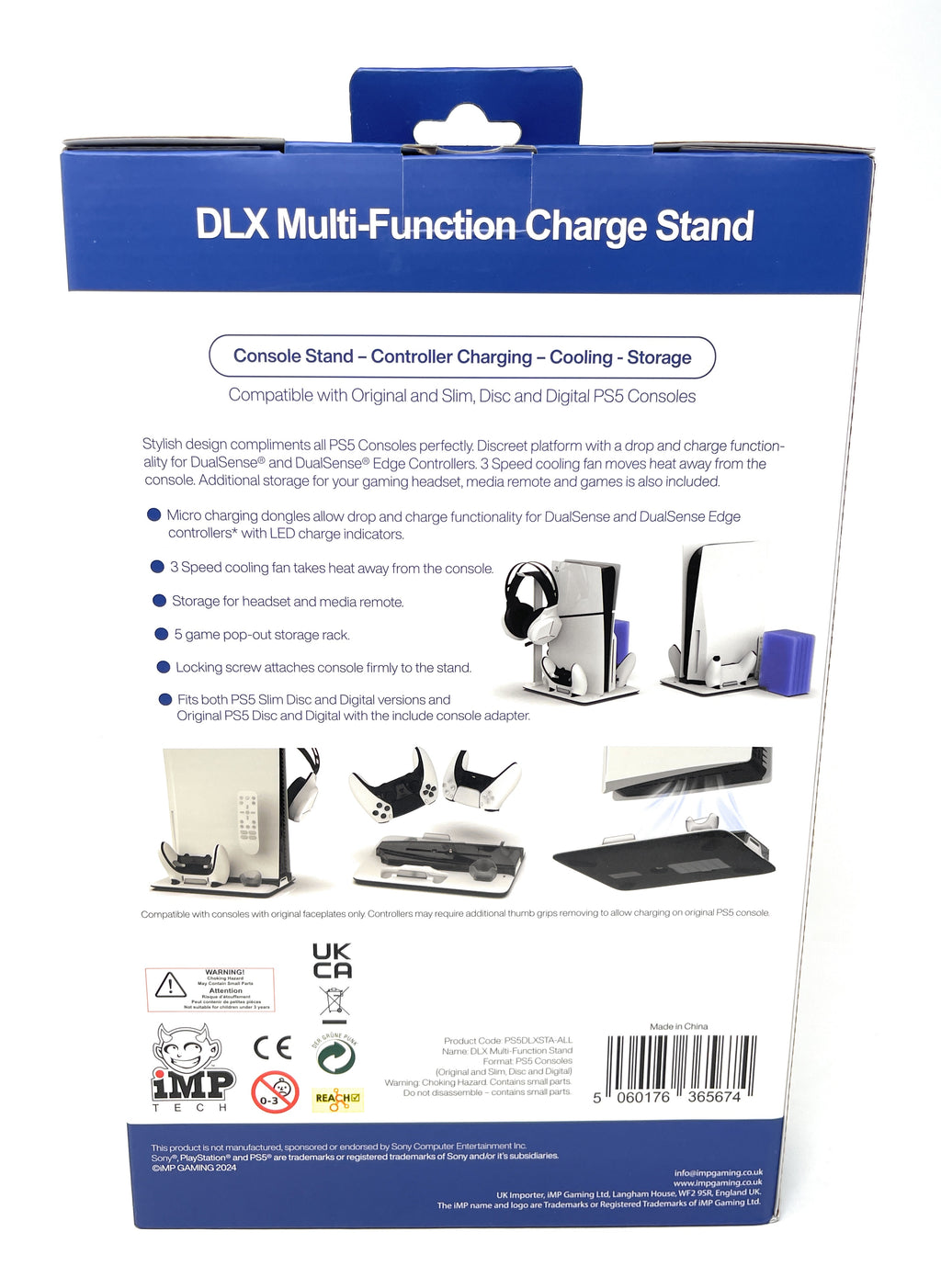 DLX Stand for PlayStation 5 Charging Dock, Cooling Fan, and Storage 2