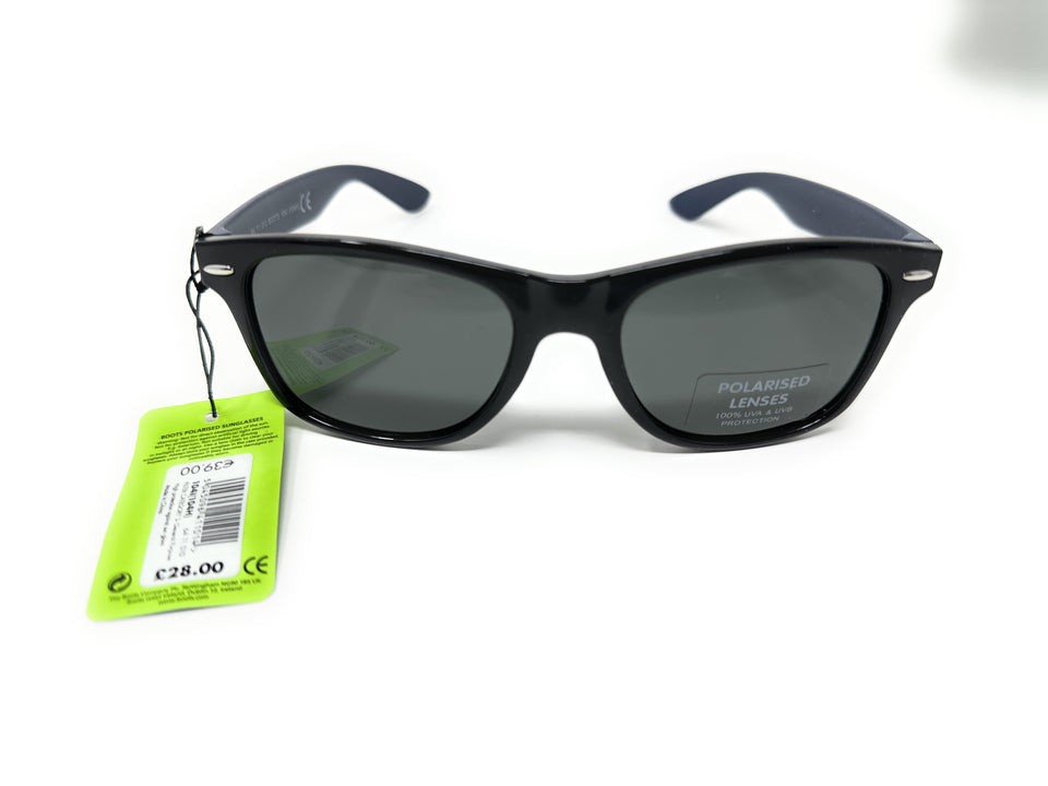 Men's Polarised Sunglasses Black Lens Navy Blue Arms Boots 104H(i) 3