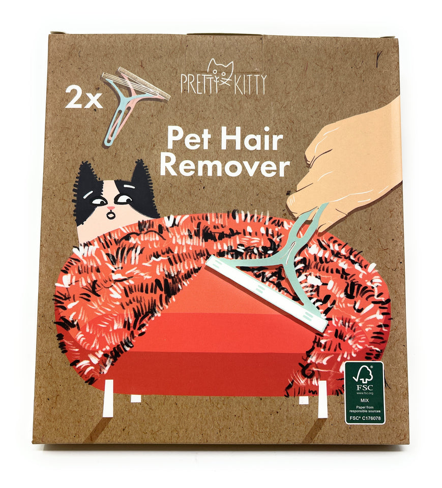 Set of 2 Pretty Kitty Pet Hair Removers For Aminal Fur, Dust, and Lint on Sofas, Carpets, or Beds.