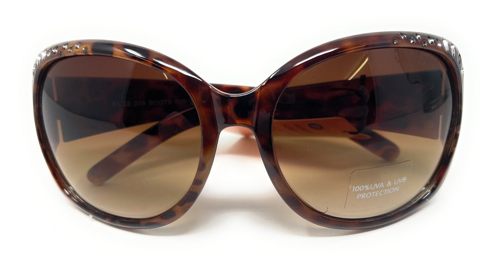 Boots Ladies Sunglasses Brown Tortoise Shell with Silver 028I 2