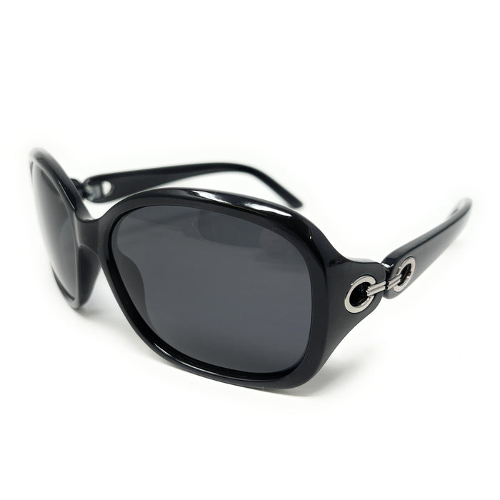 Sunglasses Black Frame Black Lens Sliver Hinge Next 102 