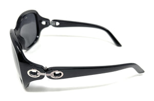 Sunglasses Black Frame Black Lens Sliver Hinge Next 102 5