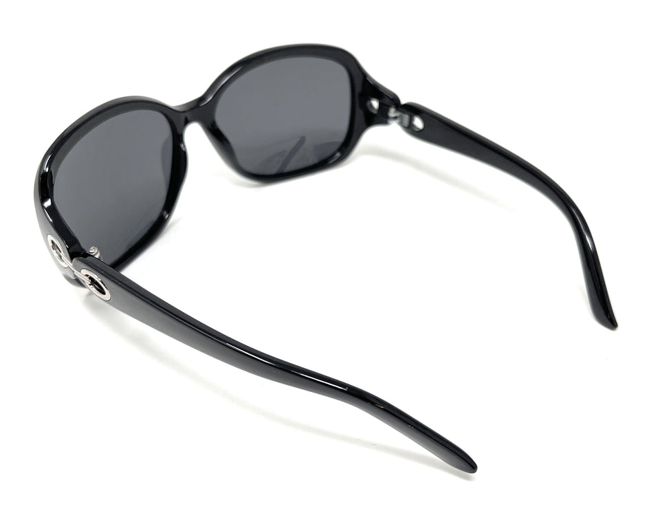 Sunglasses Black Frame Black Lens Sliver Hinge Next 102 6