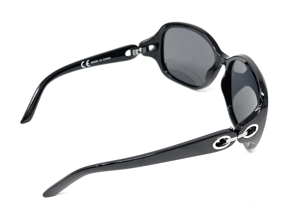 Sunglasses Black Frame Black Lens Sliver Hinge Next 102 8