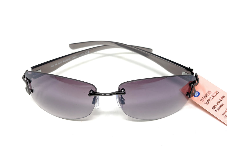 Ladies Sunglasses Frameless Black Lenses Boots 144I  2