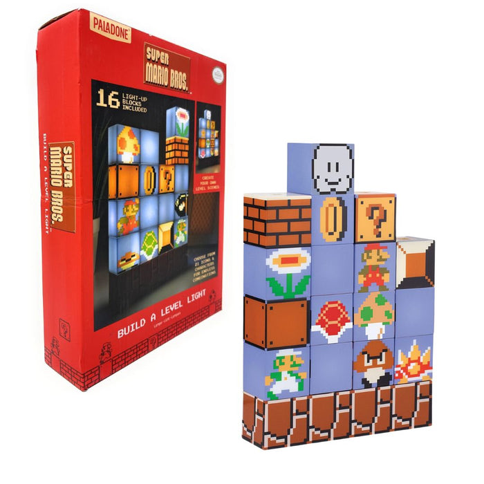 Super Mario Bros LED Light Build A Level Desk Lamp with Moveable Light Up Blocks