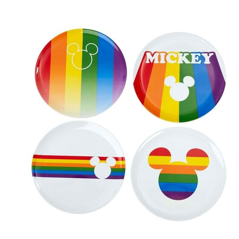 Mickey Mouse Rainbow Melamine Plates Set 4 Disney Funko