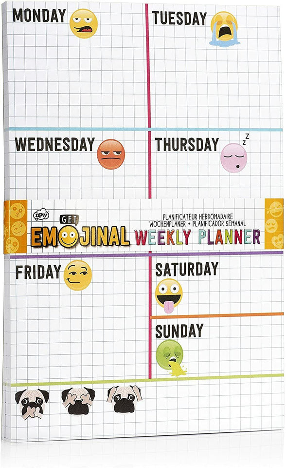 A5 Notepad Desk Pad Weekly Planner with Emoji Emoticons Twin Pack