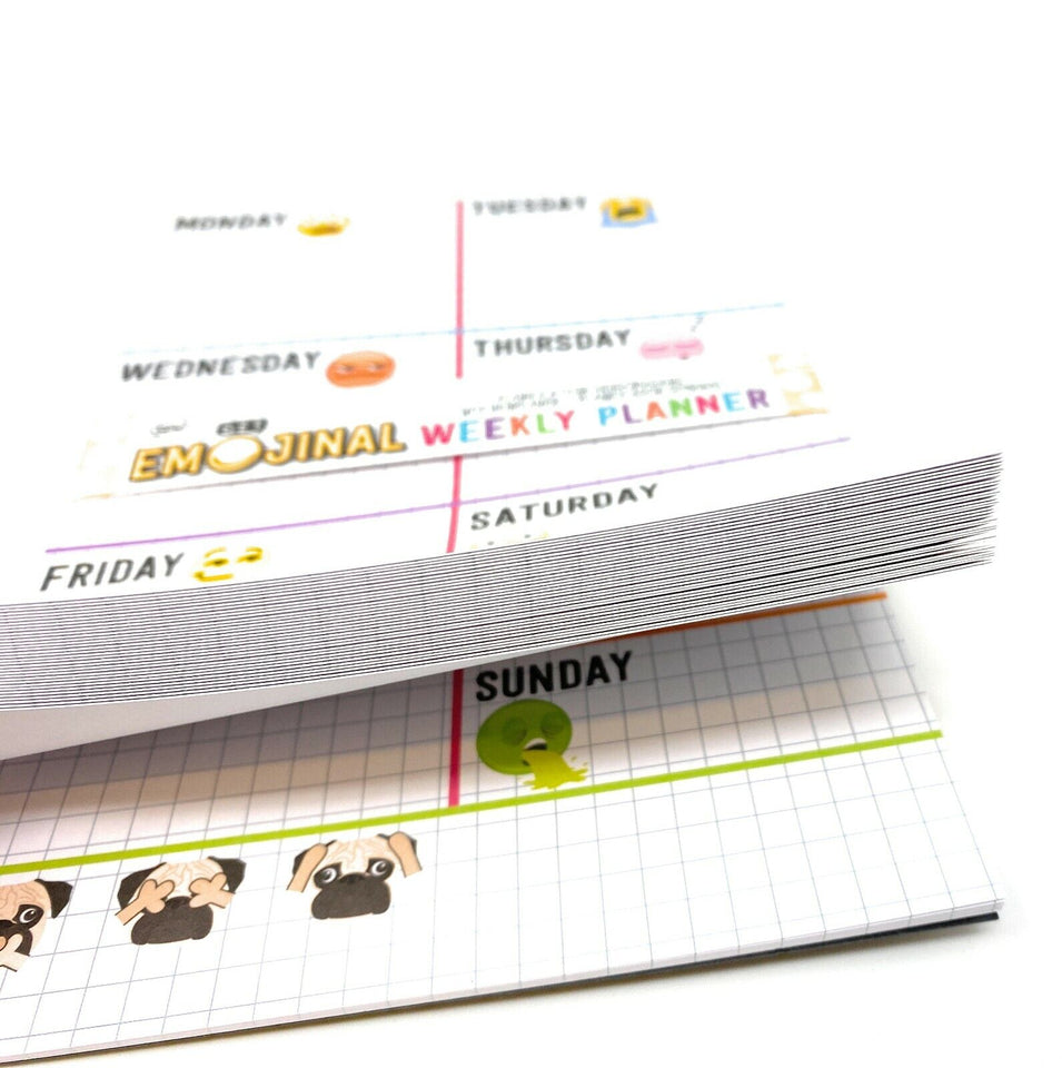 A5 Notepad Desk Pad Weekly Planner with Emoji Emoticons Twin Pack