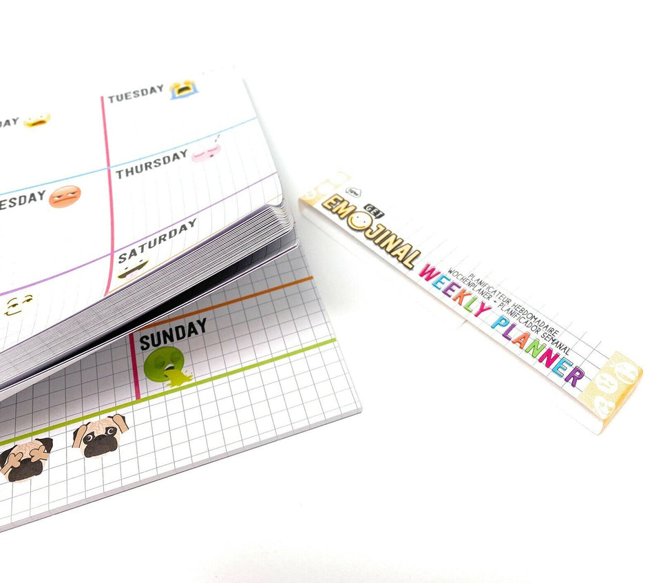 A5 Notepad Desk Pad Weekly Planner with Emoji Emoticons Twin Pack