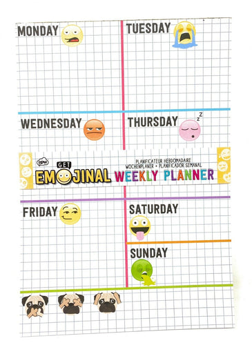 A5 Notepad Desk Pad Weekly Planner with Emoji Emoticons Twin Pack