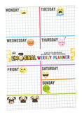 A5 Notepad Desk Pad Weekly Planner with Emoji Emoticons Twin Pack