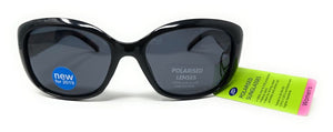 Ladies Sunglasses Polarised Lenses Chic Black Frame with Tortoiseshell Boots 0781