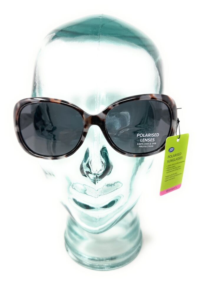 Women's Polarised Sunglasses: Grey Tortoiseshell Frame Boots 076J 2