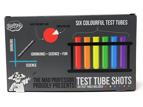 6 Novelty Shot Glasses Colourful Plastic Test Tubes
