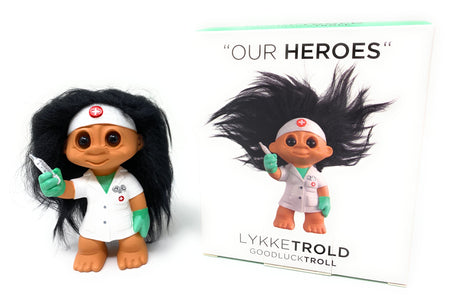 Good Luck Troll Doll Collectable 9 cm Figurine Our Heroes - Nurse  