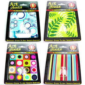ART HOOKS - Twin Pack of Waterproof Reusable Self Adhesive Hooks - Clubit.co.uk
