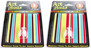 ART HOOKS - Twin Pack of Waterproof Reusable Self Adhesive Hooks - Clubit.co.uk