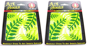 ART HOOKS - Twin Pack Of Waterproof Reusable Self Adhesive Hooks