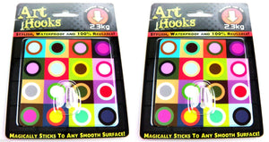 ART HOOKS - Twin Pack Of Waterproof Reusable Self Adhesive Hooks