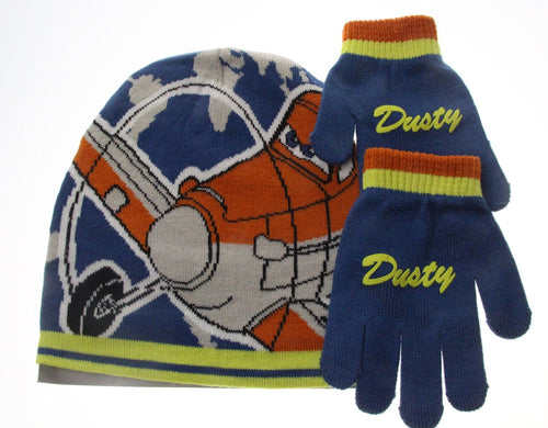 Disney Planes Dusty 2 Piece Children's Beanie Hat And Gloves Set Age 4-6 Years