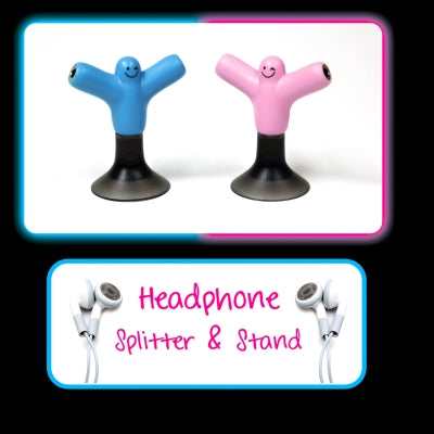 Headphone Splitter and Stand Pink