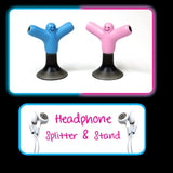 Headphone Splitter and Stand Blue